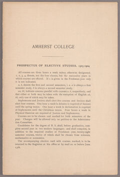 Thumbnail for Prospectus of elective studies 1903-1904 - Image 1