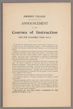 Thumbnail for Announcement of the courses of instruction for the academic year 1910-1911 - Image 1