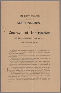 Thumbnail for Announcement of courses of instruction for the academic year 1912-1913 - Image 1