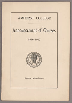 Thumbnail for Announcement of courses 1916-1917 - Image 1