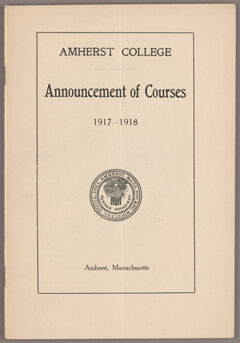 Thumbnail for Announcement of courses 1917-1918 - Image 1