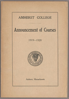 Thumbnail for Announcement of courses 1919-1920 - Image 1