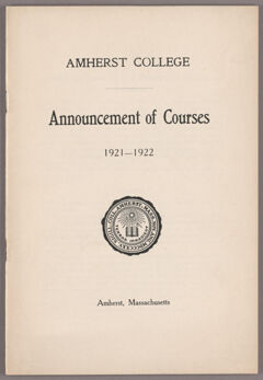 Thumbnail for Announcement of courses 1921-1922 - Image 1