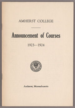 Thumbnail for Announcement of courses 1923-1924 - Image 1