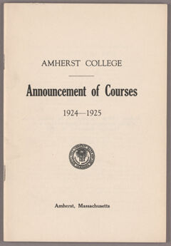 Thumbnail for Announcement of courses 1924-1925 - Image 1