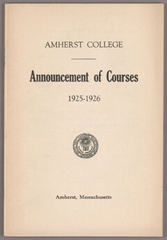 Thumbnail for Announcement of courses 1925-1926 - Image 1