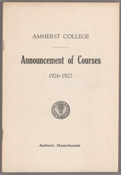 Thumbnail for Announcement of courses 1926-1927 - Image 1
