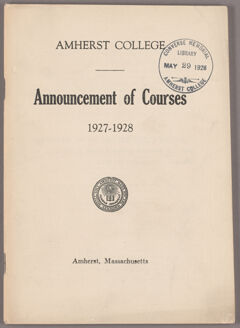 Thumbnail for Announcement of courses 1927-1928 - Image 1