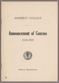 Thumbnail for Announcement of courses 1928-1929 - Image 1