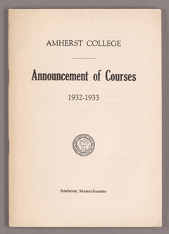 Thumbnail for Announcement of courses 1932-1933 - Image 1