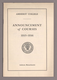 Thumbnail for Announcement of courses 1935-1936 - Image 1