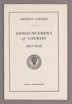 Thumbnail for Announcement of courses 1937-1938 - Image 1