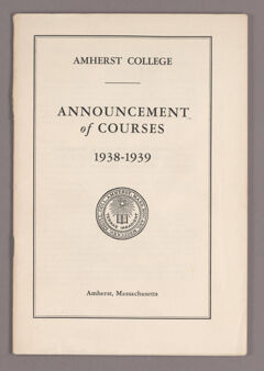 Thumbnail for Announcement of courses 1938-1939 - Image 1