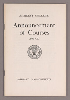 Thumbnail for Announcement of courses 1942-1943 - Image 1