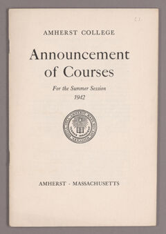 Thumbnail for Announcement of courses for the summer session 1942 - Image 1