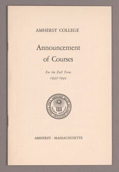 Thumbnail for Announcement of courses for the fall term 1943-1944 - Image 1
