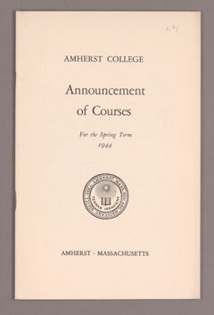 Thumbnail for Announcement of courses for the spring term 1944 - Image 1