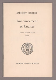 Thumbnail for Announcement of courses for the summer session 1943 - Image 1
