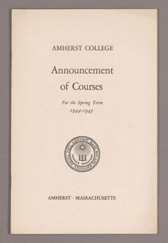 Thumbnail for Announcement of courses for the spring term 1944-1945 - Image 1