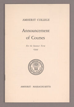 Thumbnail for Announcement of courses for the summer term 1944 - Image 1