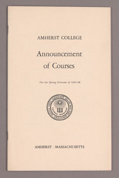 Thumbnail for Announcement of courses for the spring semester of 1945-46 - Image 1