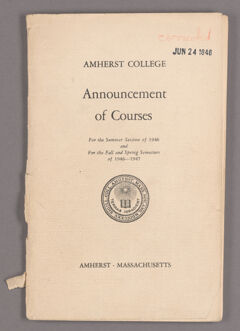 Thumbnail for Announcement of courses for the summer session of 1946 and for the fall and spring semesters of 1946-1947 - Image 1