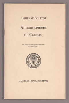 Thumbnail for Announcement of courses for the fall and spring semesters 1946-1947 - Image 1