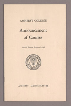 Thumbnail for Announcement of courses for the summer session 1946 - Image 1