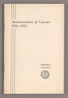 Thumbnail for Announcement of courses 1952-1953 - Image 1