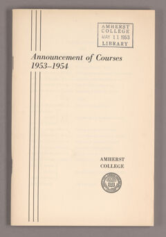 Thumbnail for Announcement of courses 1953-1954 - Image 1
