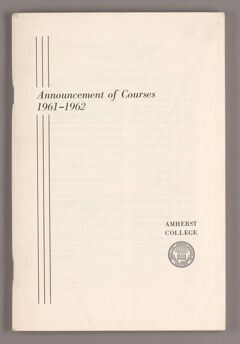 Thumbnail for Announcement of courses 1961-1962 - Image 1