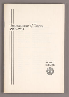 Thumbnail for Announcement of courses 1962-1963 - Image 1