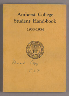 Thumbnail for Student hand-book of Amherst College, 1933-1934 - Image 1