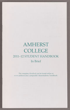 Thumbnail for Amherst College 2011-12 student handbook in brief - Image 1