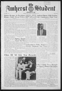Thumbnail for Amherst Student, 1959 September 21 - Image 1