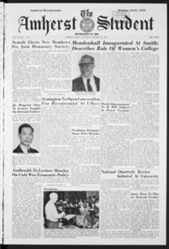Thumbnail for Amherst Student, 1959 October 15 - Image 1