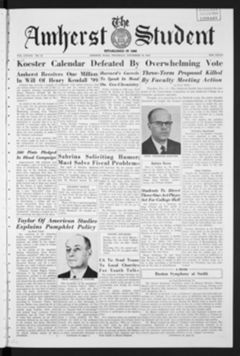 Thumbnail for Amherst Student, 1959 November 19 - Image 1