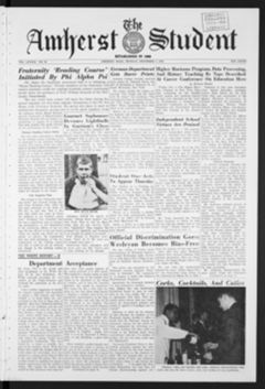 Thumbnail for Amherst Student, 1959 December 7 - Image 1