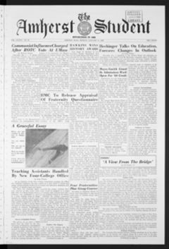 Thumbnail for Amherst Student, 1960 January 11 - Image 1
