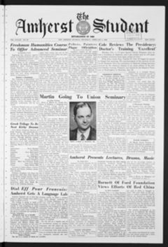 Thumbnail for Amherst Student, 1960 February 4 - Image 1