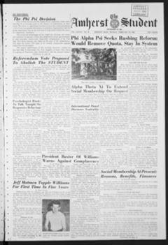 Thumbnail for Amherst Student, 1960 February 29 - Image 1