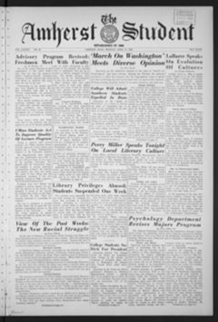 Thumbnail for Amherst Student, 1960 April 11 - Image 1
