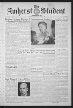 Thumbnail for Amherst Student, 1960 April 21 - Image 1