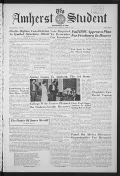 Thumbnail for Amherst Student, 1960 April 25 - Image 1