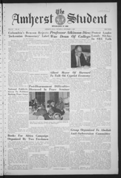 Thumbnail for Amherst Student, 1960 December 1 - Image 1