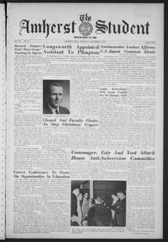 Thumbnail for Amherst Student, 1960 December 8 - Image 1