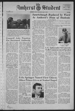 Thumbnail for Amherst Student, 1968 May 16 - Image 1