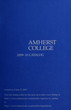Thumbnail for Amherst College Catalog 2009/2010 - Image 1
