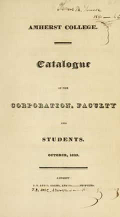 Thumbnail for Amherst College Catalog 1829/1830 - Image 1