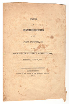 Thumbnail for Amherst College Commencement program, 1822 August 28 - Image 1